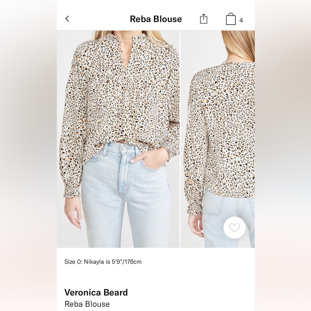Veronica Beard leopard print blouse size 6